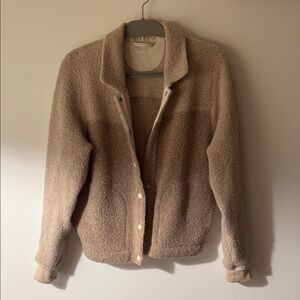 Outdoor Voices Cream Fleece Bomber Jacket